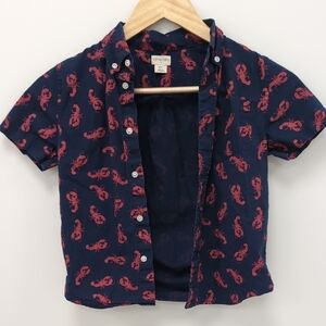 Crewcuts Navy Shirt with Red Lobster Print